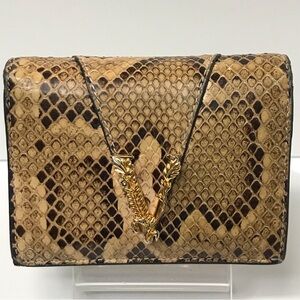 VERSACE Vertus Snakeskin Embossed Leather Bifolf Compact Wallet 😍🔥